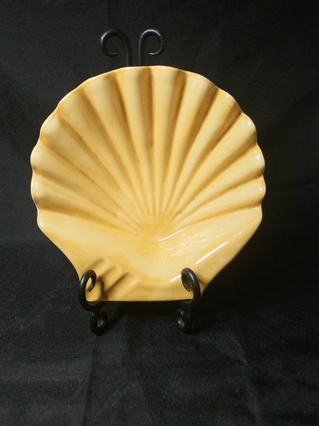 Vintage Brown Clam Shell Dish - Etsy