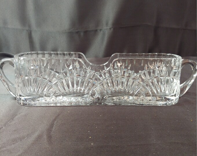 Vintage Crystal Flatware Caddy Shannon Godinger Etsy