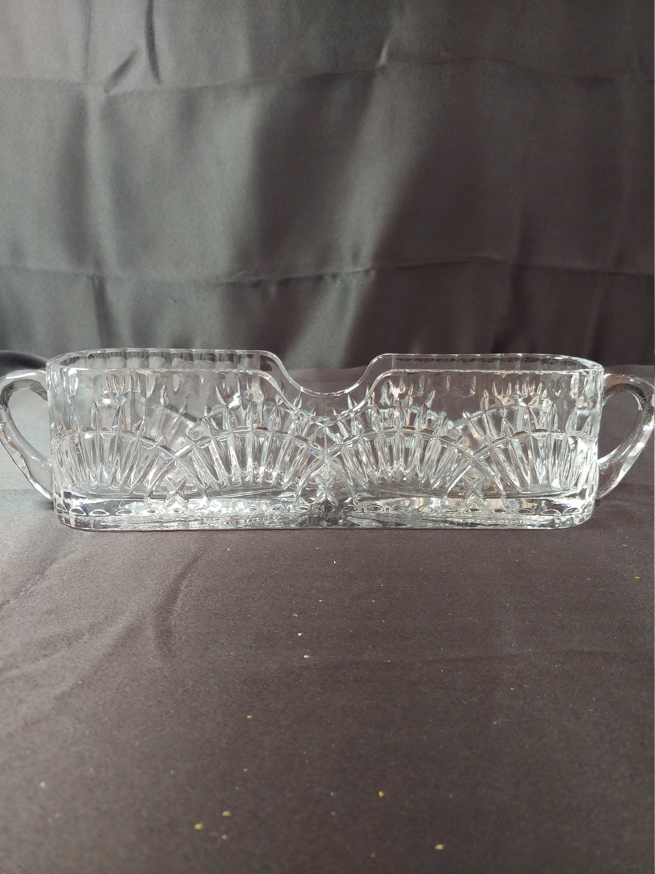 Vintage Crystal Flatware Caddy Shannon Godinger Etsy