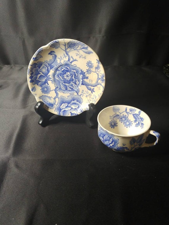Flat Cup Saucer Set English Chippendale Blue by JOHNSON BROTHERS - Main Image