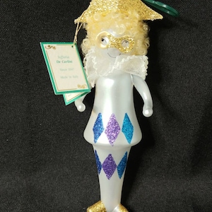 Fix-De Carlini Woman Jester Hand Blown Christmas Ornament