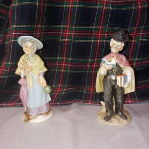 Vintage Old Man and Old Woman figurines (set of 2)