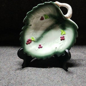 Japanese Leaf Dish with grapes