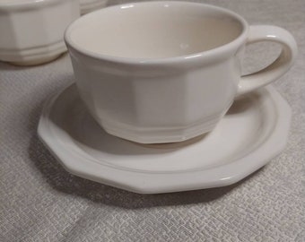 Flat Cup & Saucer Set Heritage White by PFALTZGRAFF