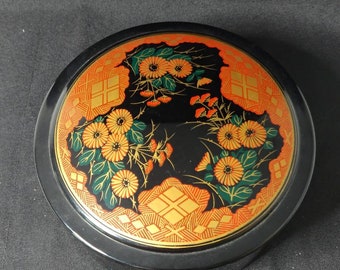 Vintage Lacquerware Container with Lid, Made in Japan