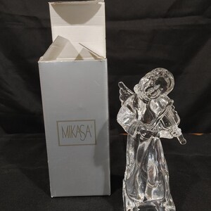Fix-Vintage Glass Angelic Violin Figure by Mikasa (in original box)