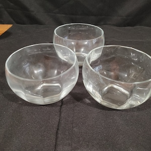 Fix-Beveled Glass Bowls Clear Glass set of 3