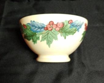 Fix-Footed Bowl in Cote Jardin (Garden Side) by Ceramiques Elchinger, France