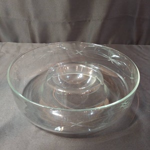 Vintage Etched Princess House Crystal Dip Platter