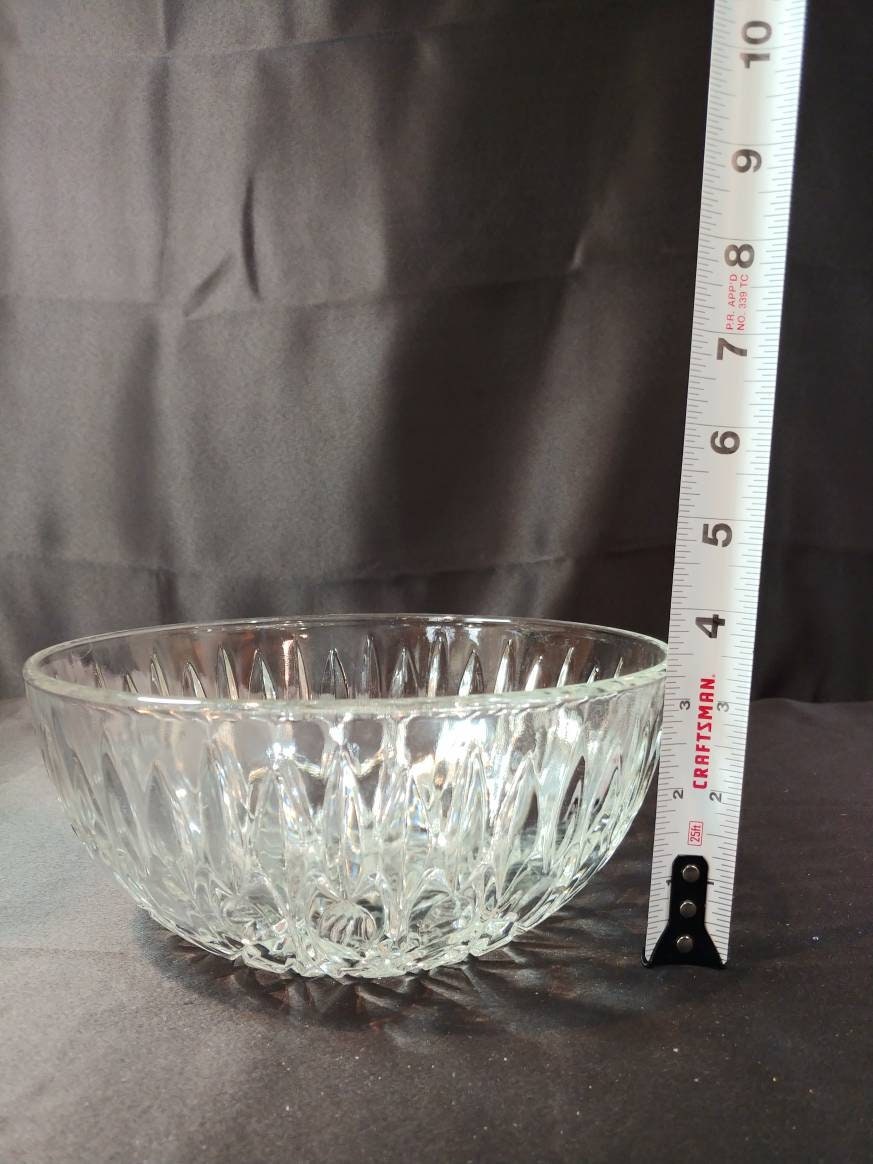 Vintage Cut Glass Serving Bowl Etsy
