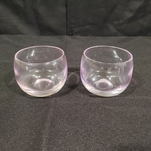 Pink/Purple tint Roly Poly, Snifter, Shot Glasses set of 2
