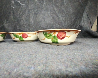 Fix-Round Vegetable Bowl Apple (American Backstamp) by FRANCISCAN set of 2 ( both are chipped)