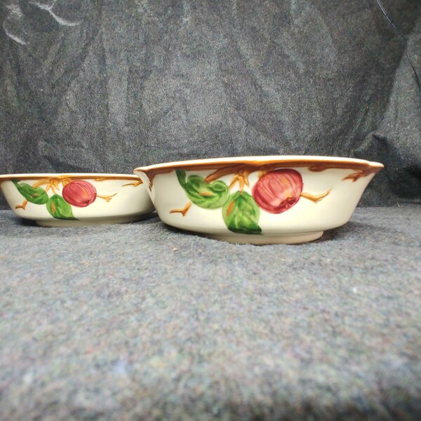 Round Vegetable Bowl Apple (American Backstamp) by FRANCISCAN set of 2 ( both are chipped)