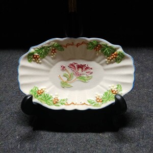 Hand Painted Trinket Dish with flowers and nuts