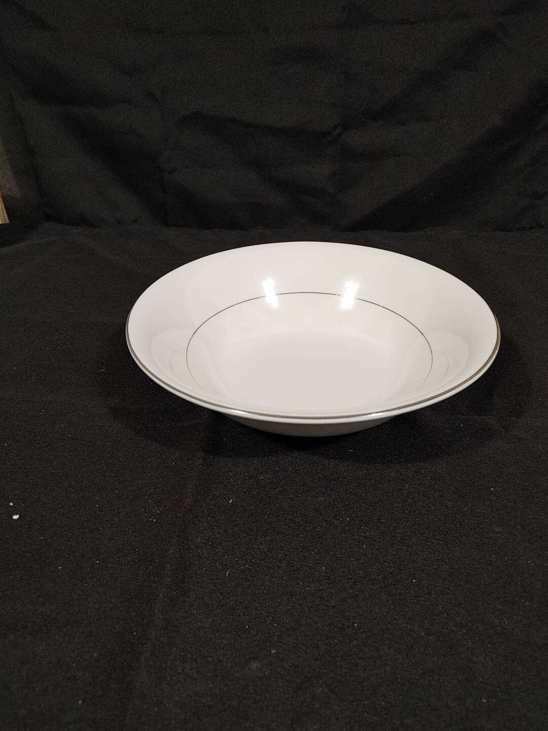 Round Serving Bowl 9 in Double Platinum Band by JCPENNEY Etsy