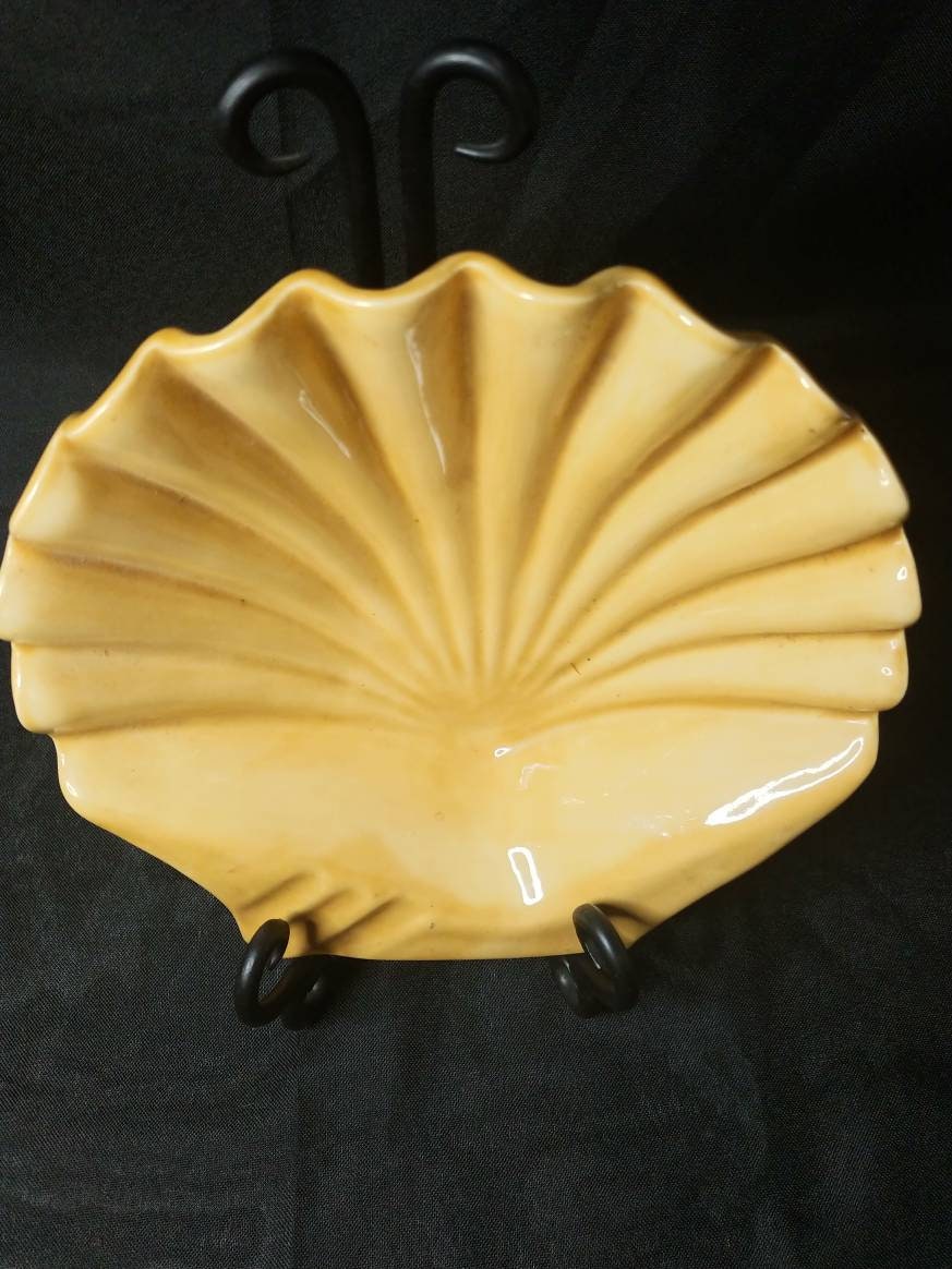 Vintage Brown Clam Shell Dish - Etsy