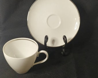 Haviland JEWEL CREAM Porcelain Coffee Tea Flat CUP SAUCER Dish Table Place Set 