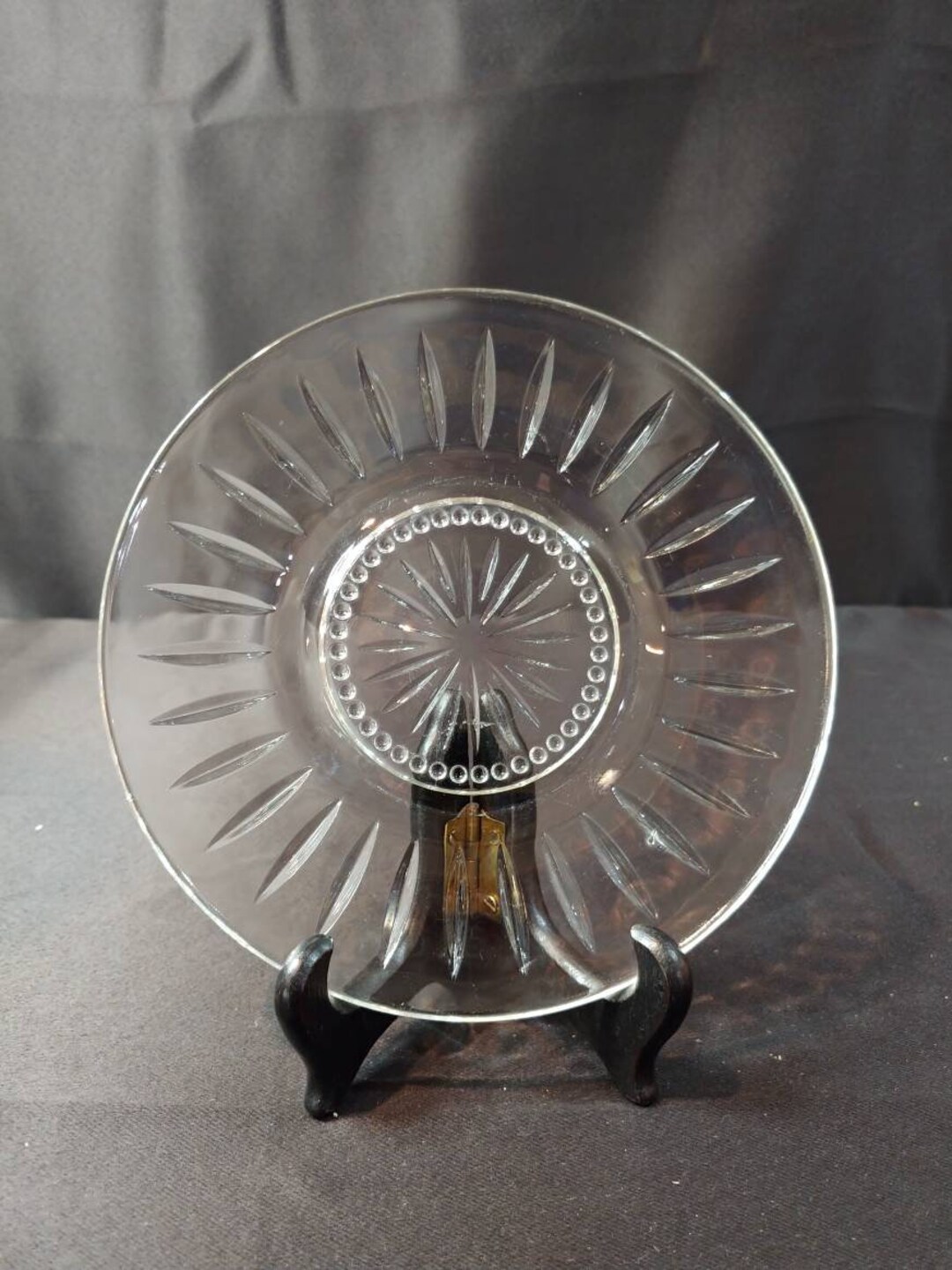 Vintage Uniquely Designed Clear Glass Bread and Butter Plate Etsy