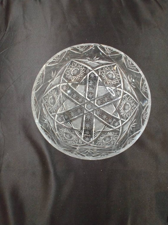 Vintage Polish Cut Crystal Serving Bowl Etsy