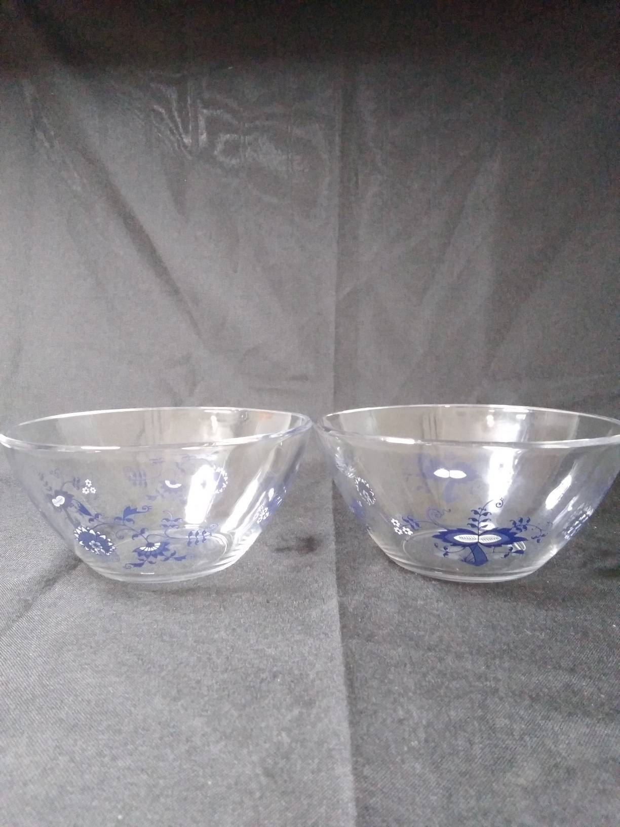 Glass Bowl In Blue Onion Or Blue Danube By Arcoroc France Etsy