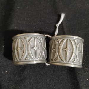 Gothic Pewter Napkin Rings set of 2