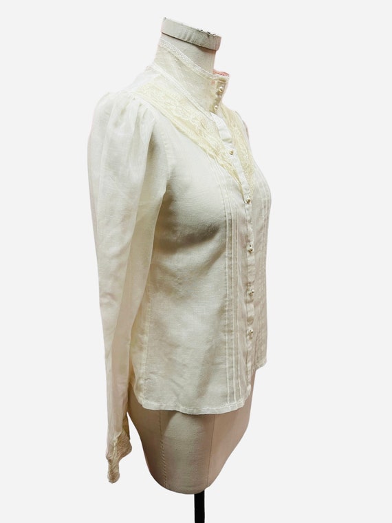 1970's Jessica's Gunnies  Gunne Sax Soft Cream Ba… - image 5