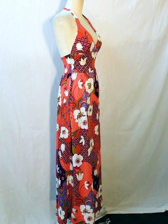 1960s Vintage Silky Jersey Fabulous Floral Summer… - image 3