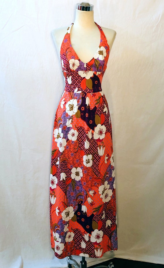 1960s Vintage Silky Jersey Fabulous Floral Summer… - image 2