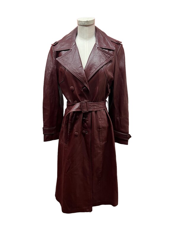Early 1970's Very Cool Vintage Burgundy Leather C… - image 2