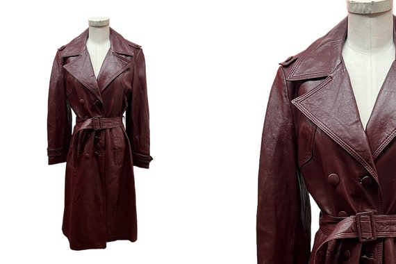 Early 1970's Very Cool Vintage Burgundy Leather C… - image 1