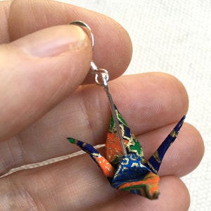 Origami paper cranes earrings ~ Tiny folded origami created for earrings