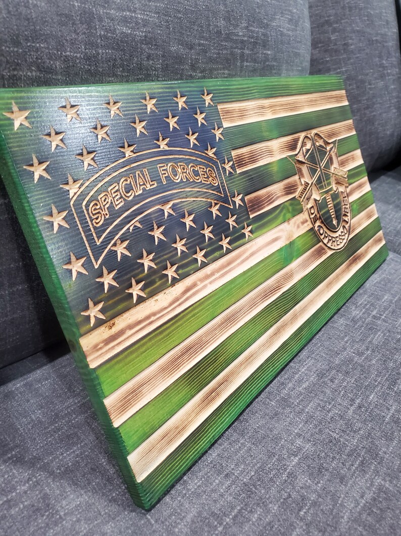 U.S. Army Special Forces Wood Flag DE OPPRESSO LIBER Medium Etsy