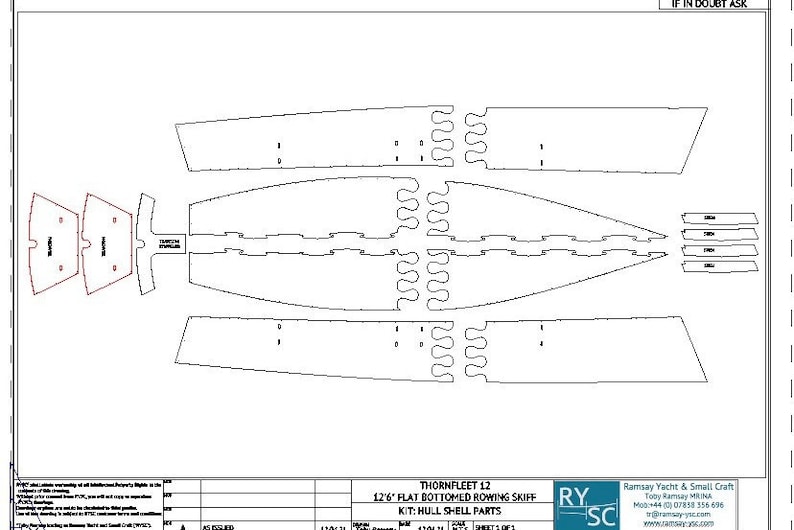 Boat Plans & Kit Thornfleet 12 Plywood Skiff - Etsy