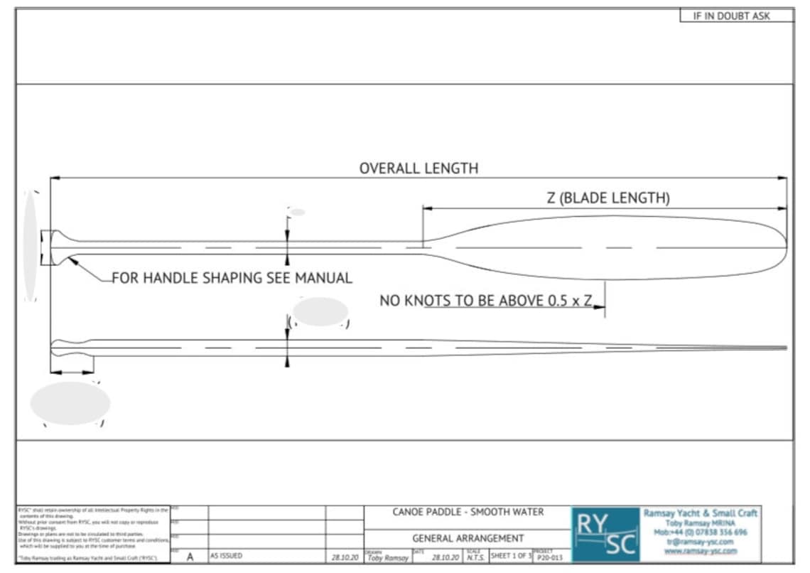Canoe Paddle Plans & how to Make' Guide Etsy