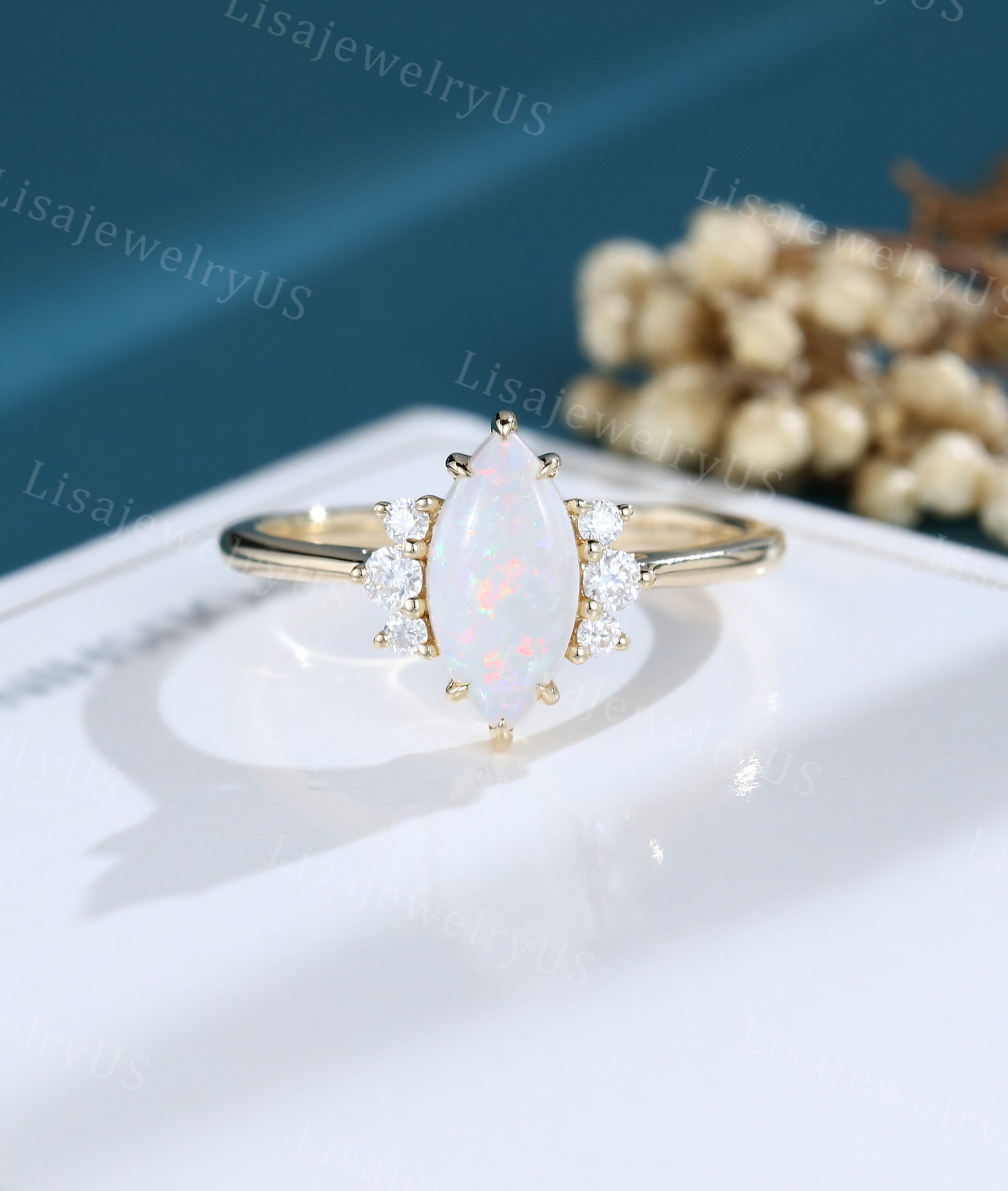Marquise opal engagement ring deals