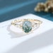 Oval Moss Agate engagement ring vintage Yellow gold moissanite cluster ring Unique diamond twisted ring Bridal ring Anniversary promise ring
