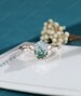 Oval Moss Agate engagement ring rose gold vintage engagement ring Dainty Marquise cut diamond twisted ring bridal ring anniversary gift 