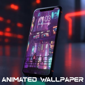 Animated Background - Cyberpunk Future Cityscape Scene for iPhone / Android