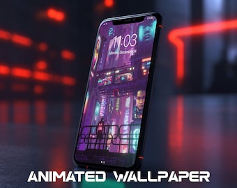 Animated Background - Cyberpunk Future Cityscape Scene for iPhone / Android