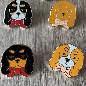 Cavalier King Charles Enamel Pins