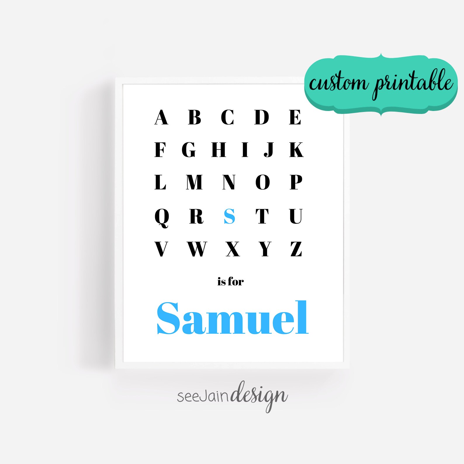 Printable Alphabet Baby Name Wall Art ABCs Personalized Decor Etsy