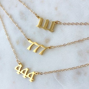 Angel Number Necklace, Spiritual Jewelry, 18K Gold Plated Stainless Steel Necklace, Positive Energy Necklace, Lucky Jewelry