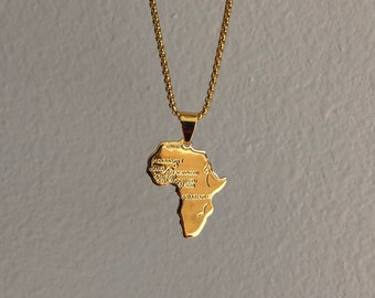 EDEN | 18K Gold Filled Africa Pendant Necklace, Motherland Necklace, Africa Map Necklace, Mini Africa Jewelry