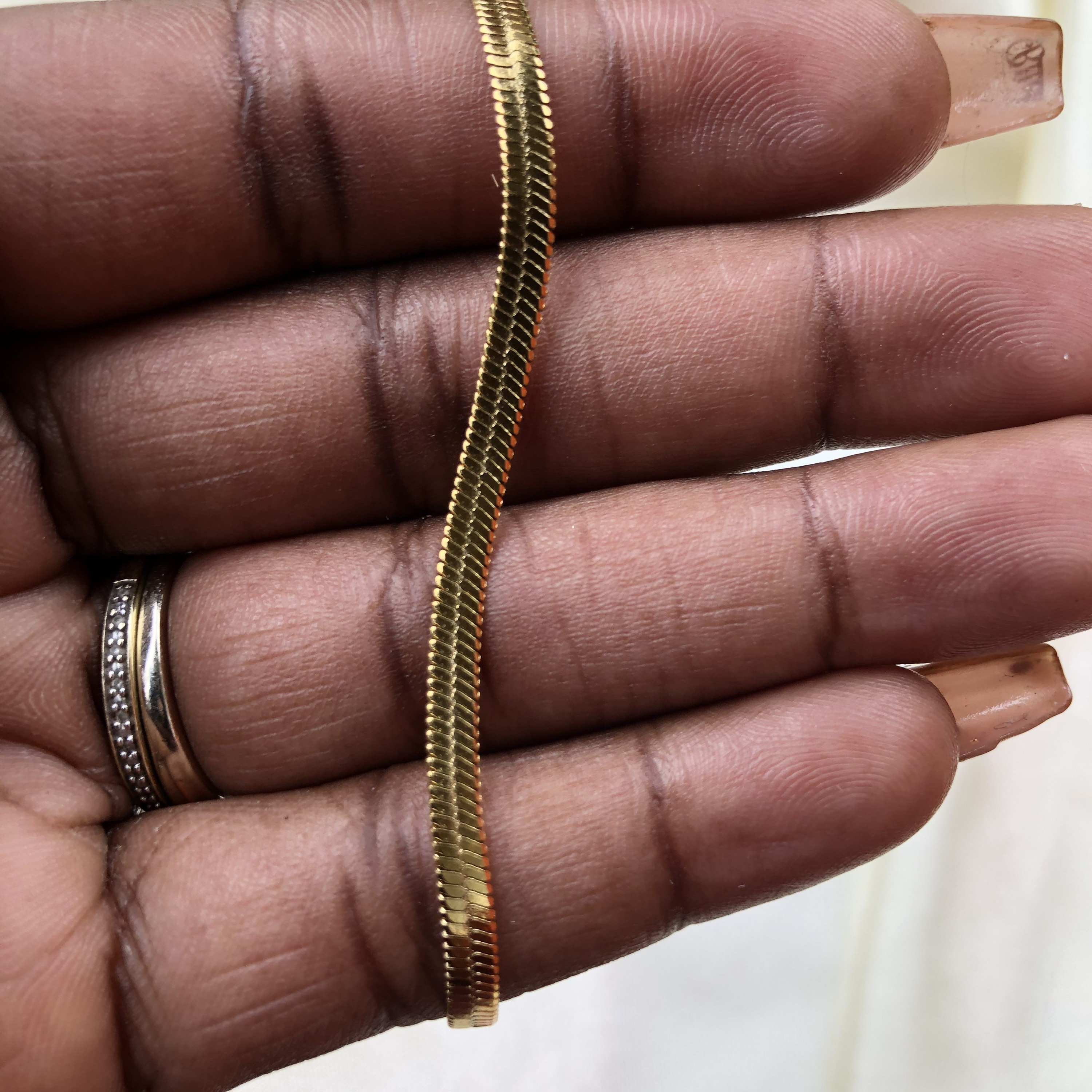 Gold Ankle Bracelets 18K Herringbone Chain Anklet Stainless Etsy