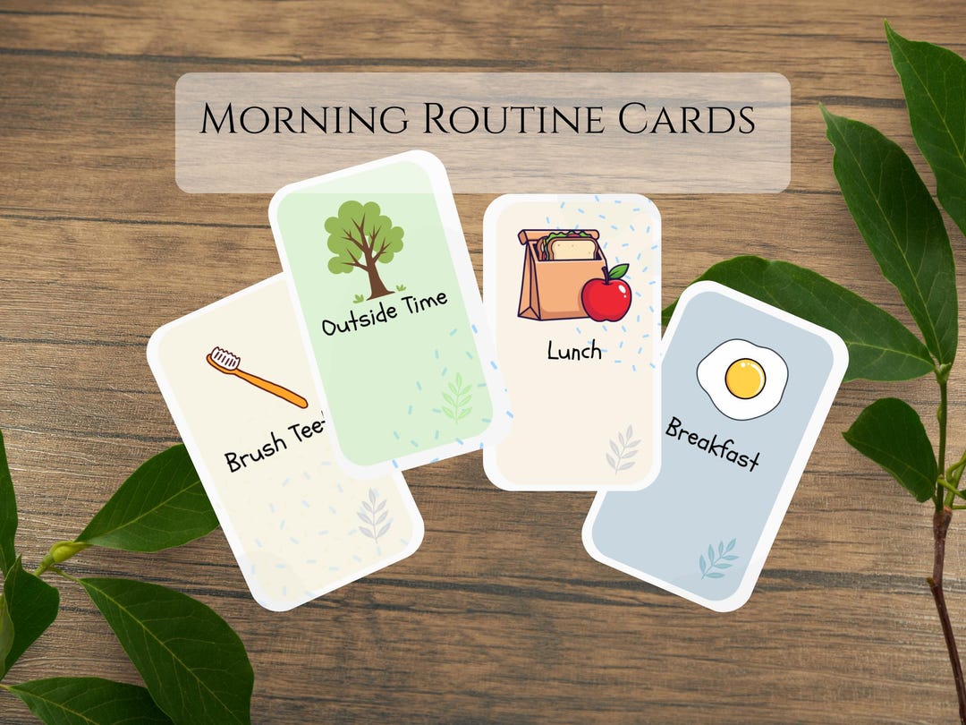Morning Routing Card Morning Routine Cards for Kids Printable | Homeschool Routine Cards for ...