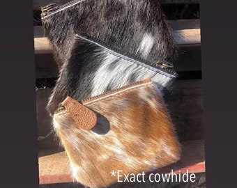 EXACT Cowhide coin pouch ~ 100% Real Cowhide ~ Cash / Change purse ~ Coin wallet ~ Card holder ~Western pouch ~ Small pouch Accessories bag