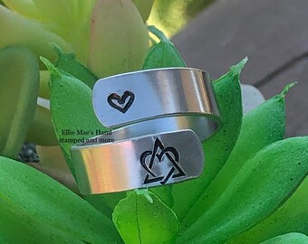 Adoption ring ~ Hand Stamped ~ Keepsake Adopted Celebration ring ~ Blended family ~ Adoption Sign ~ Foster Parents - adoption party  adopted