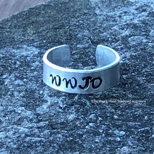 What would Jesus do ring ~ WWJD ring ~ Faith ring ~ Christian ring ~ Hand stamped ~ Christian gift