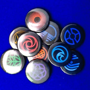 Epcot Attraction Logo Button Set &quot;Dark Mode&quot;
