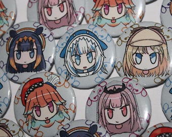 Hololive EN/holoMyth Chibi Button Set